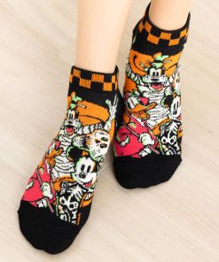 Disney (Desney100周年)ミッキー グーフィー ドナルド 仮装 スカル ミイラ スニーカー丈 ソックス 23-25cm ディズニー ハロウィン 福助 靴下