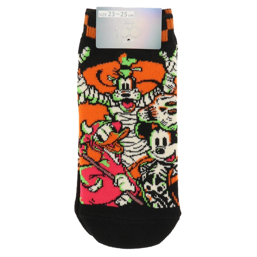 Disney (Desney100周年)ミッキー グーフィー ドナルド 仮装 スカル ミイラ スニーカー丈 ソックス 23-25cm ディズニー ハロウィン 福助 靴下 - 画像 (3)