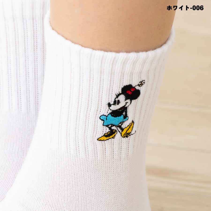 Disney ミニーマウス ワンポイント刺繍 アメリブ ロークルーソックス 23-25cm 全4色 ディズニー 靴下 レディース スクール - 画像 (7)