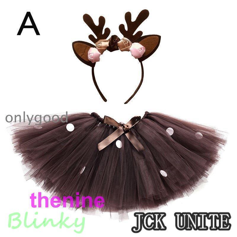 クリスマス 衣装 子供 チュールスカート ワンピース 女の子 ベビー キッズ レース コスチューム トナカイ 鹿 仮装 孫 髪飾り パーティー 演出服