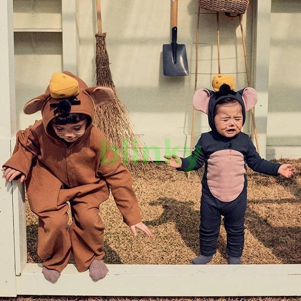 ハロウィン 衣装 ベビー服 子供 キッズ ネズミ ロンパース カバーオール 動物 アニマル 男の子 女の子 コスチューム コスプレ オールインワン オーバーオール - 画像 (4)