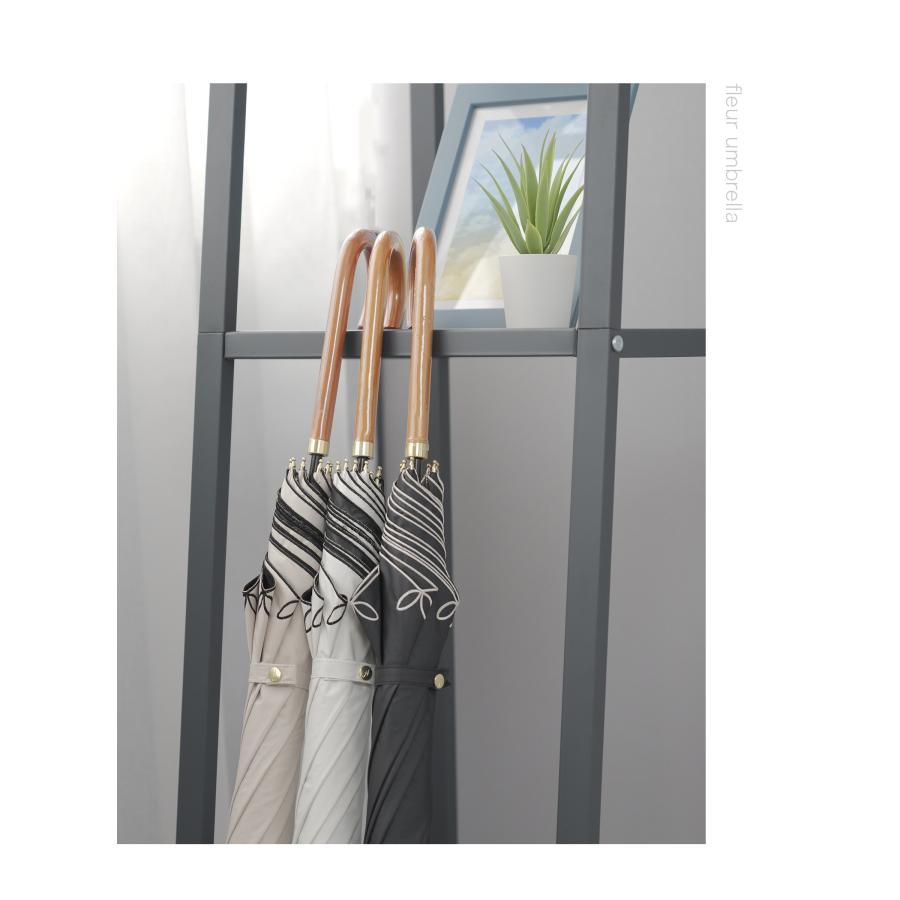 日傘 長傘 完全遮光 晴雨兼用 傘 雨傘 レディース フラワー 8本骨 UVカット 遮光率100% 撥水 紫外線 UPF50 遮熱 耐風 梅雨 木製 軽量 おしゃれ ギフト - 画像 (2)