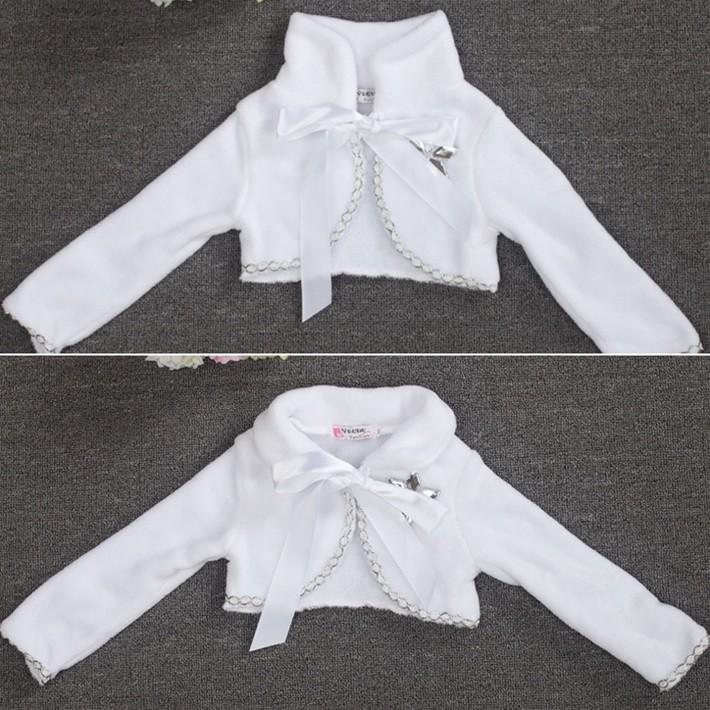 ハロウィン カーディガン ケープ アナと雪の女王 あったかい 長袖 白 ホワイト 雪結晶 リボン結び ふわふわ プリンセス 仮装 コスチューム 子供 - 画像 (2)