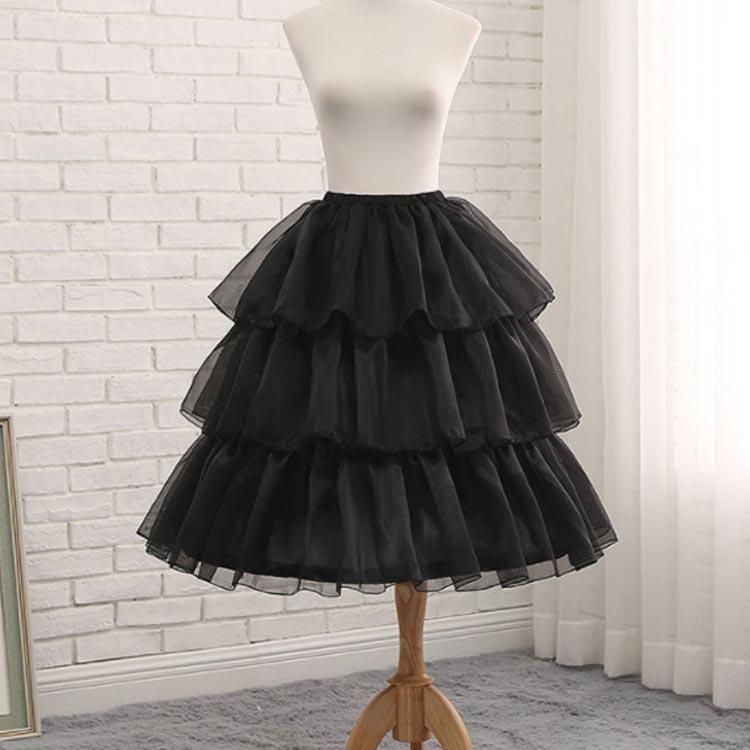 ワイヤー入りパニエ 3本ワイヤー 調整可能 ボリューム ソフトチュール ウェストゴム ワイヤー入り ボリューム感 ロリータファッション フリーサイズ