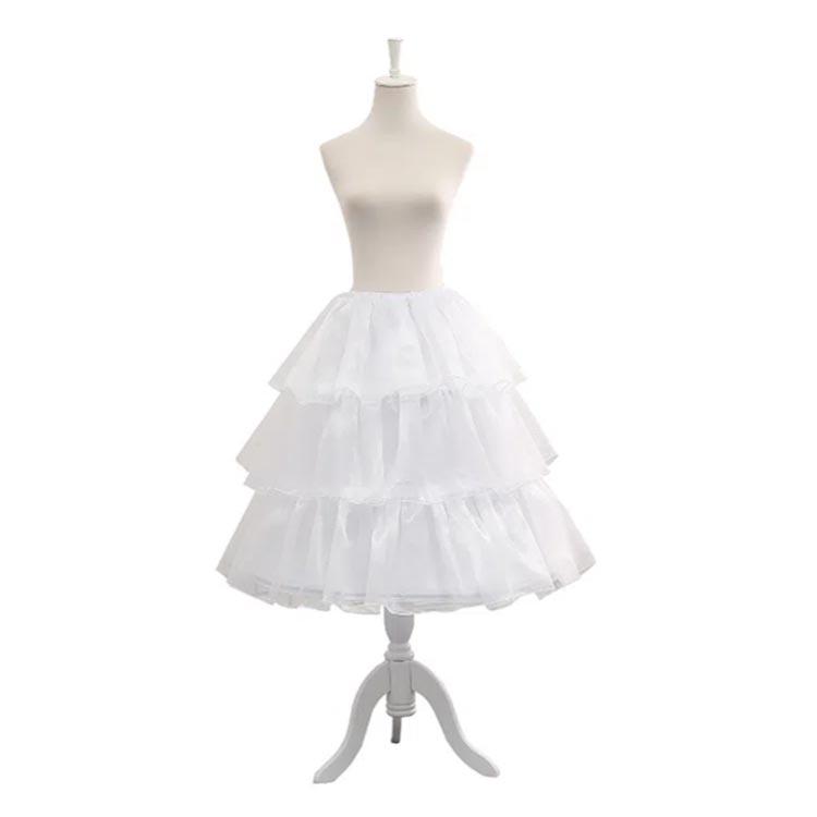 ワイヤー入りパニエ 3本ワイヤー 調整可能 ボリューム ソフトチュール ウェストゴム ワイヤー入り ボリューム感 ロリータファッション フリーサイズ - 画像 (4)