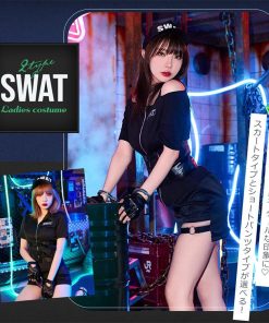 Brightlele ハロウィン コスプレ 大人 SWAT 衣装 仮装 女性 ポリス 警察 警察官 婦警 制服 軍人 スワット スカート パンツ 可愛い コスチューム 大きいサイズ セクシー FKR