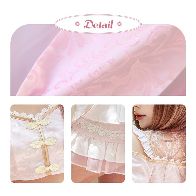 Brightlele ハロウィン コスプレ チャイナ チャイナ服 キョンシー パステルカラー へそ出し レース ミニ丈 鎖骨 肌見せ セクシー 可愛い コスプレ衣装 レディース 大人 FKR - 画像 (7)