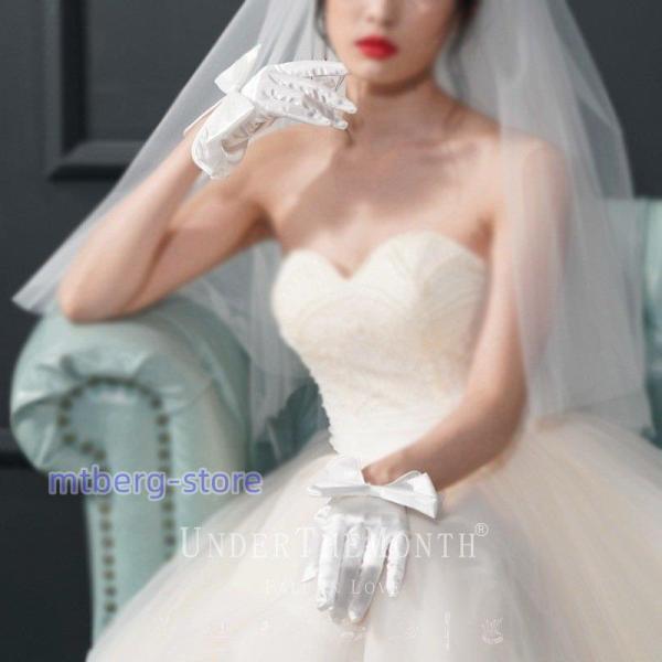 グロープ 蝶結び 手袋 パーティー 発表会 ウェディンググロープ ブライダグローブ アクセサリー 可愛い 結婚式 二次会 ガーデンウエディング glove102 - 画像 (2)