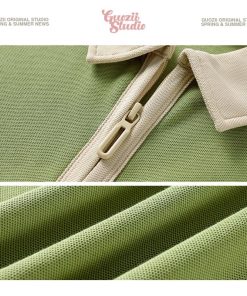 POLOシャツ 7color トップス メンズ 男女兼用 レディース 魚骨 可愛い