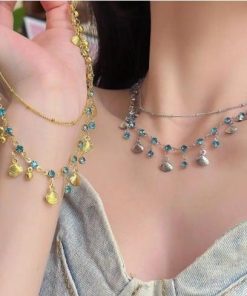 （全２色）ブルーラブ ダブルレイヤー ゴールドシェルペンダント ボネチェーン