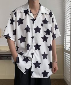 2color トップス 星 ほし プリント ファッション 男女兼用 メンズ 夏服 可愛い 半袖