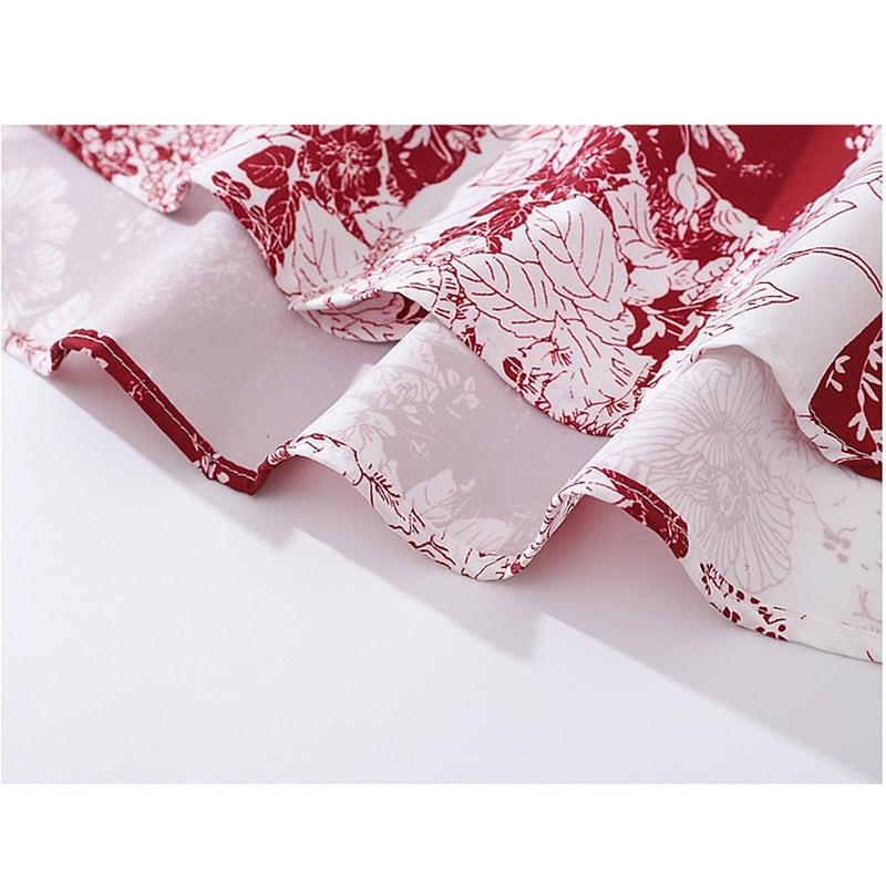 2color トップス 長袖シャツ 男女兼用 メンズ プリント レッド ブラック - 画像 (8)