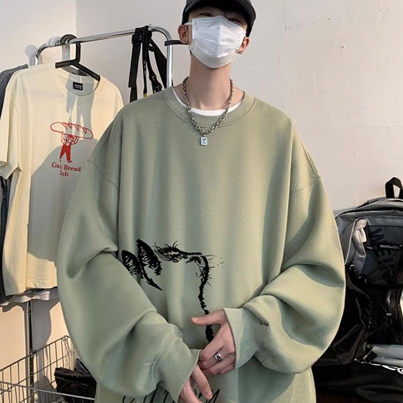 8color 長袖トップス スウェット 男女兼用 メンズ 大きいサイズ 猫 ねこ ネコ 黒 白 青 緑 赤 - 画像 (9)