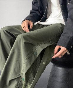 2color ボトムス 男女兼用 メンズ ブラック グリーン シンプル