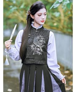 2color ベスト ノースリーブ オリジナル 刺繍 合わせやすい