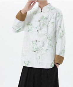 2color ジャケット 男女兼用 メンズ 大きいサイズ 竹柄 ブラック ホワイト