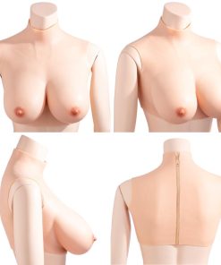 リアルな揺れ もち肌シリコンバスト ファスナー付き G-Hカップ クラッセ  本物のような揺れ方 重量感 液体ゲル充填 ハーフトップ型 国内発送 フリーサイズ 仮装