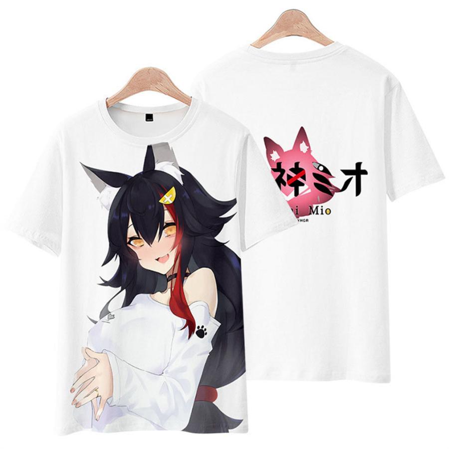 Vtuber Hololive ホロライブ 大神ミオ Tシャツ 男女兼用 服 可愛い アニメ コスチューム 子供服 コスプレ グッズ - 画像 (5)