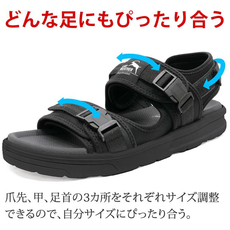 LAD WEATHER サンダル メンズ レディース 4cmの厚底ソールで衝撃吸収 足長 歩きやすい さんだる スポーツサンダル おしゃれ 人気 つっかけ ビーチサンダル スポーツさんだる - 画像 (9)