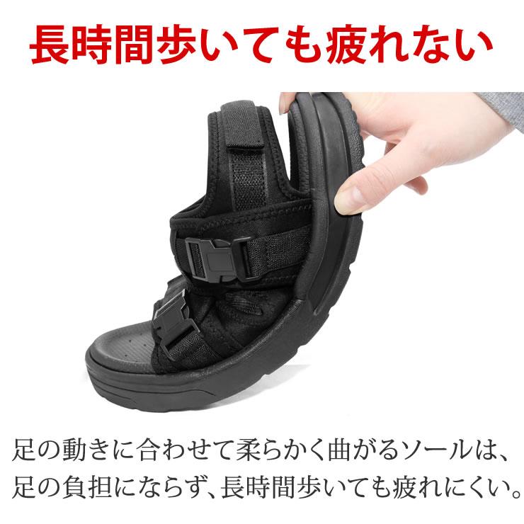 LAD WEATHER サンダル メンズ レディース 4cmの厚底ソールで衝撃吸収 足長 歩きやすい さんだる スポーツサンダル おしゃれ 人気 つっかけ ビーチサンダル スポーツさんだる - 画像 (6)
