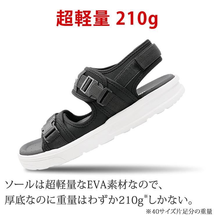 LAD WEATHER サンダル メンズ レディース 4cmの厚底ソールで衝撃吸収 足長 歩きやすい さんだる スポーツサンダル おしゃれ 人気 つっかけ ビーチサンダル スポーツさんだる - 画像 (8)