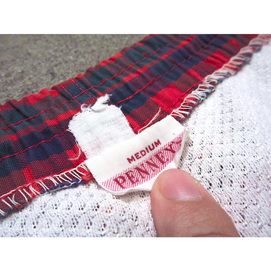 ビンテージ50's●PENNEY'Sチェックスイムショーツsize M●250823m6-m-swimペニーズ水着海パンスイムショーツメンズ古着 - 画像 (8)