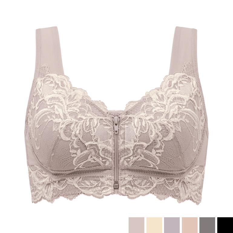 BRADELIS NewYork ブラジャー ノンワイヤー フロントファスナー 接触冷感 吸汗速乾 大きいサイズ 補正 下着 peace QVC ブラデリス すらっと細みえフロントファスナーブラ24 - 画像 (3)