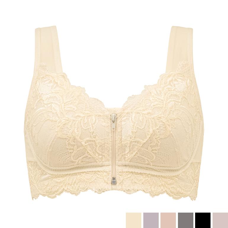 BRADELIS NewYork ブラジャー ノンワイヤー フロントファスナー 接触冷感 吸汗速乾 大きいサイズ 補正 下着 peace QVC ブラデリス すらっと細みえフロントファスナーブラ24 - 画像 (4)