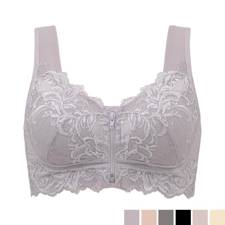 BRADELIS NewYork ブラジャー ノンワイヤー フロントファスナー 接触冷感 吸汗速乾 大きいサイズ 補正 下着 peace QVC ブラデリス すらっと細みえフロントファスナーブラ24 - 画像 (5)