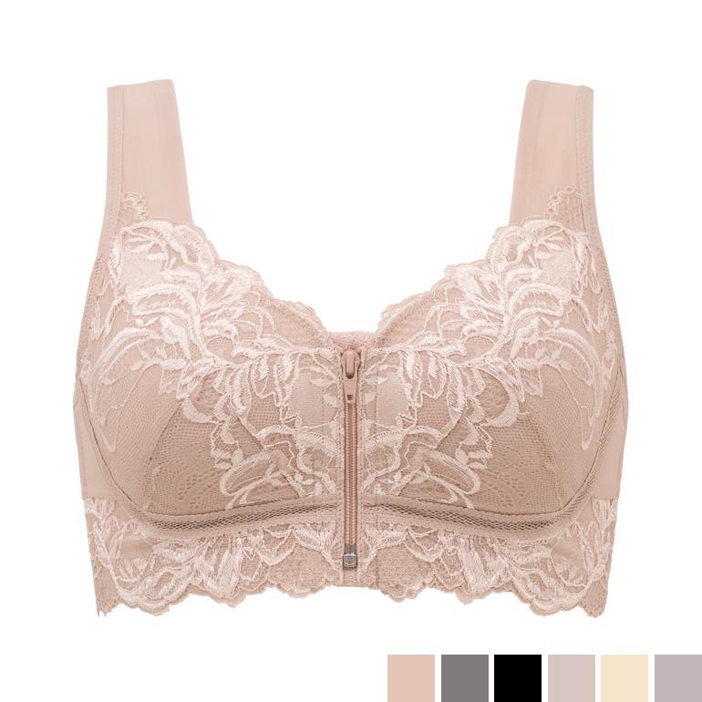 BRADELIS NewYork ブラジャー ノンワイヤー フロントファスナー 接触冷感 吸汗速乾 大きいサイズ 補正 下着 peace QVC ブラデリス すらっと細みえフロントファスナーブラ24 - 画像 (6)