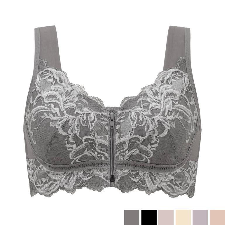 BRADELIS NewYork ブラジャー ノンワイヤー フロントファスナー 接触冷感 吸汗速乾 大きいサイズ 補正 下着 peace QVC ブラデリス すらっと細みえフロントファスナーブラ24 - 画像 (7)