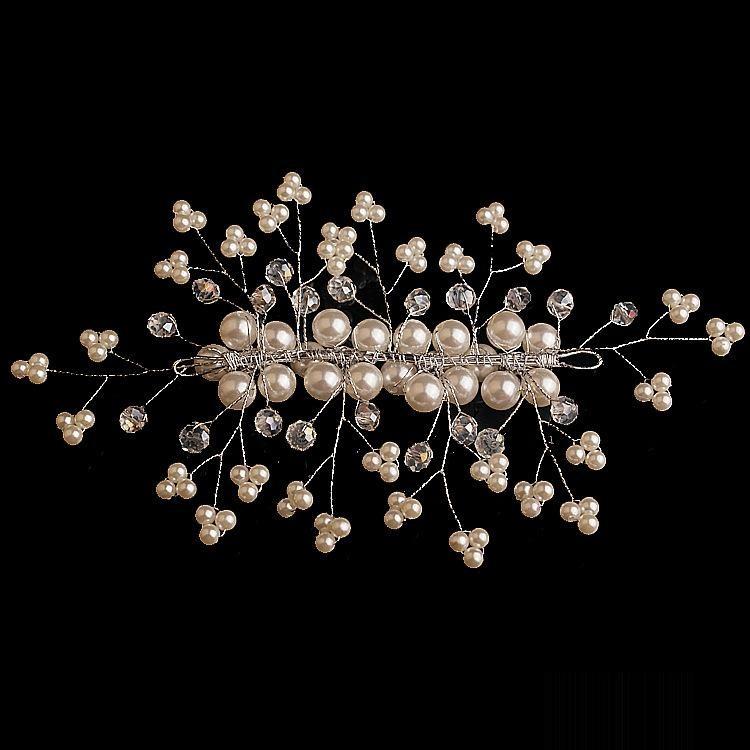 ヘアアクセサリー パール ボンネ 2色 ヘッドドレス ヘアーアクセサリー ウェディング ウエディング パーティー 小物 花嫁 結婚式 挙式 披露宴 二次会 お呼ばれ - 画像 (3)