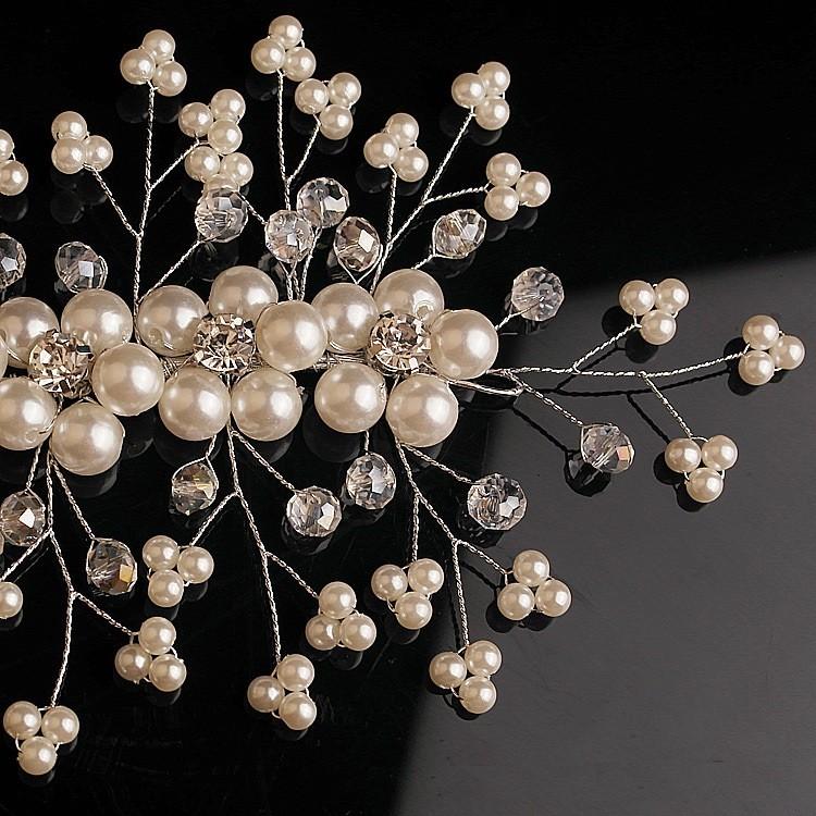 ヘアアクセサリー パール ボンネ 2色 ヘッドドレス ヘアーアクセサリー ウェディング ウエディング パーティー 小物 花嫁 結婚式 挙式 披露宴 二次会 お呼ばれ - 画像 (4)