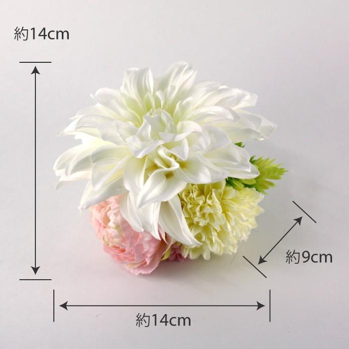 Hiila ブライダル ヘッドドレス ウェディング 花 ホワイト ダリア ピンク ラナンキュラス ポンポンマム コサージュ hiila イーラ - 画像 (6)