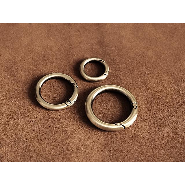 アンティークゴールド 丸型カラビナ キーホルダー(小サイズ)キーリング 丸い ブロンズ 二重カン ベルトループ キーチェーン ナスカン - 画像 (7)