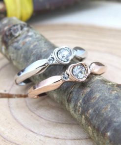 ピンキーリング ハート リング スワロフスキー クリスタル ２色展開 シルバー ピンクゴールド １号 ３号 ５号 ７号 ９号 １１号 １３号 １５号 １７号 送料無料