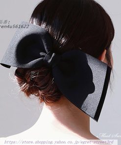 ウェディングヘッドドレス 髪飾り リボン ヘアピン 結婚式 二次会 ブライダル 花嫁小物 ブラック 披露宴 大きめ 発表会 パーティー 前撮り 演奏会 誕生日