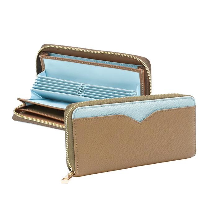 Elegante 公式 長財布 レディース 大容量 財布 スキミング防止 ラウンド 小銭入れ レシート コインスルー ギャルソン 30代 40代 50代 カード収納 じゃばら YH TJ - 画像 (2)