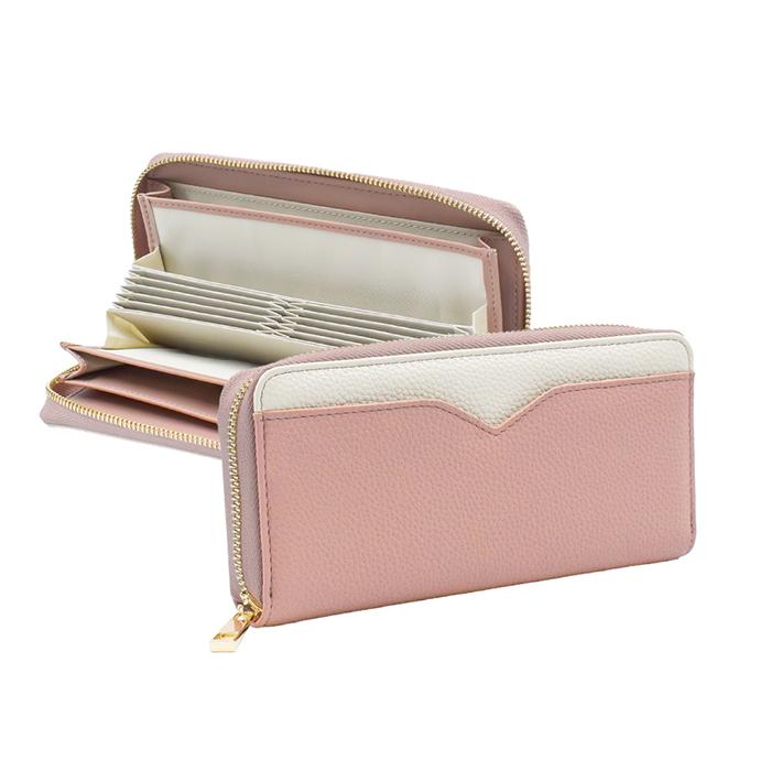 Elegante 公式 長財布 レディース 大容量 財布 スキミング防止 ラウンド 小銭入れ レシート コインスルー ギャルソン 30代 40代 50代 カード収納 じゃばら YH TJ - 画像 (3)