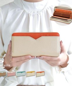 Elegante 公式 長財布 レディース 大容量 財布 スキミング防止 ラウンド 小銭入れ レシート コインスルー ギャルソン 30代 40代 50代 カード収納 じゃばら YH TJ