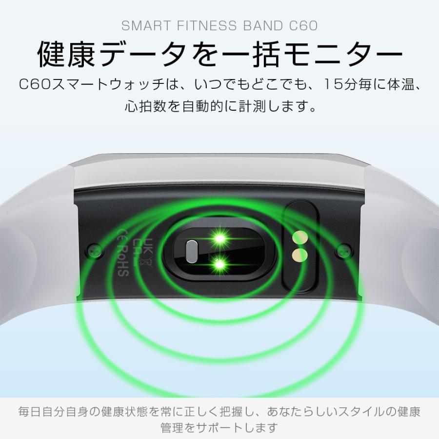 スマートウォッチ 歩数計 体温測定 血圧 血中酸素 日本語 スマートブレスレット 日本製センサー iphone android 対応 心拍計 健康管理 着信通知 2025最新 - 画像 (7)