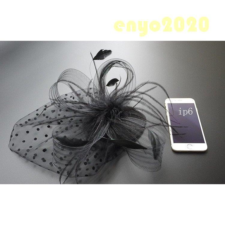 トーク帽 トークハット チュール カクテルハット 花 ヘッドドレス ウェディング 結婚式 パーティー 二次会 女子会 お呼ばれ カチューシャ フェザー 髪飾り - 画像 (3)