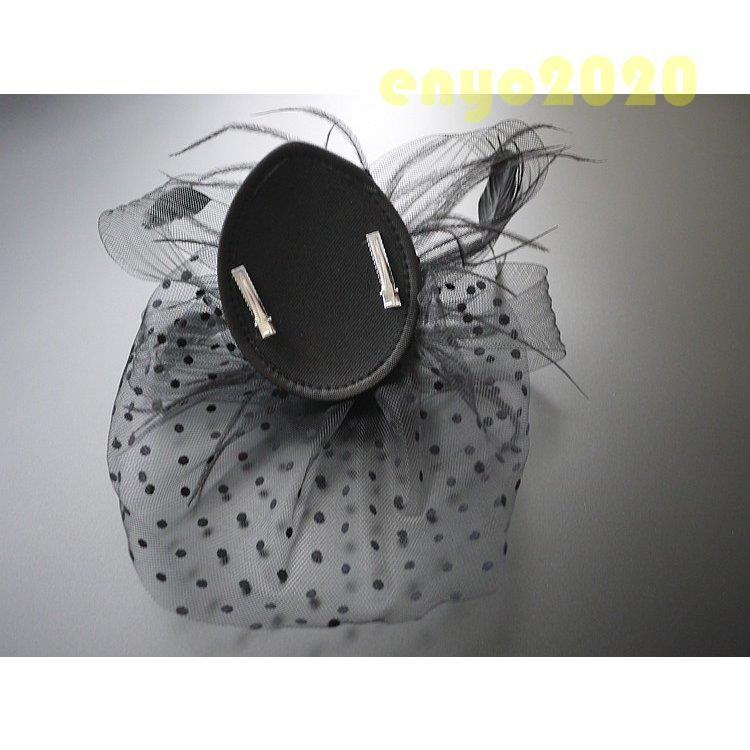 トーク帽 トークハット チュール カクテルハット 花 ヘッドドレス ウェディング 結婚式 パーティー 二次会 女子会 お呼ばれ カチューシャ フェザー 髪飾り - 画像 (4)