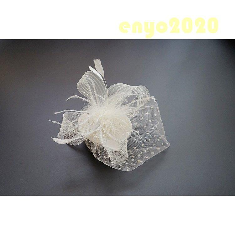 トーク帽 トークハット チュール カクテルハット 花 ヘッドドレス ウェディング 結婚式 パーティー 二次会 女子会 お呼ばれ カチューシャ フェザー 髪飾り - 画像 (5)