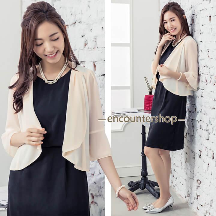 結婚式 ショール パーティー ボレロ フォーマル はおり ジャケット 20代 30代 40代 グレー ブラック 成人式 謝恩会 披露宴 二次会 黒 卒業式 入学式 - 画像 (4)