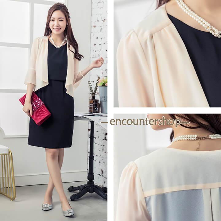 結婚式 ショール パーティー ボレロ フォーマル はおり ジャケット 20代 30代 40代 グレー ブラック 成人式 謝恩会 披露宴 二次会 黒 卒業式 入学式 - 画像 (5)