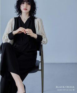 niana カシュクールデザインパンツドレス パーティードレス 結婚式 オールインワン ワイドパンツ Vネック 切り替え