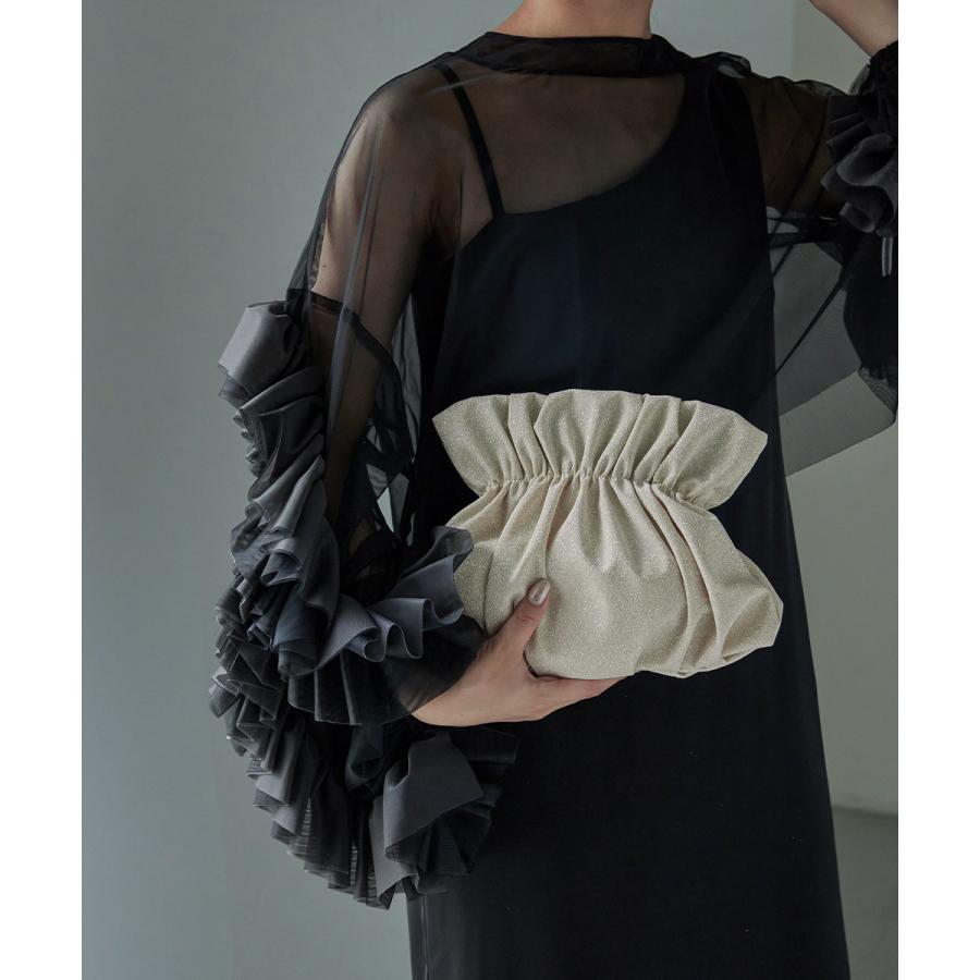 niana シャイニーシェルクラッチバッグ ラメ ミニバッグ パーティーバッグ 3way ハンドバッグ ショルダーバッグ - 画像 (4)