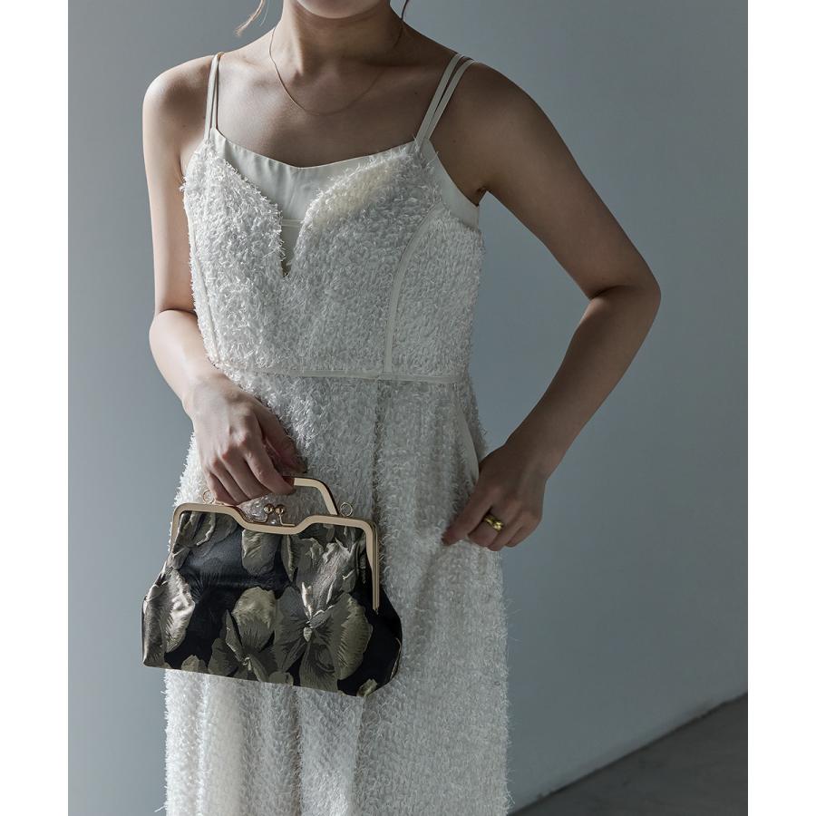 niana フラワージャガードハンドバッグ パーティーバッグ 2way 花柄 がま口 ミニバッグ ショルダーバッグ 肩掛け - 画像 (3)