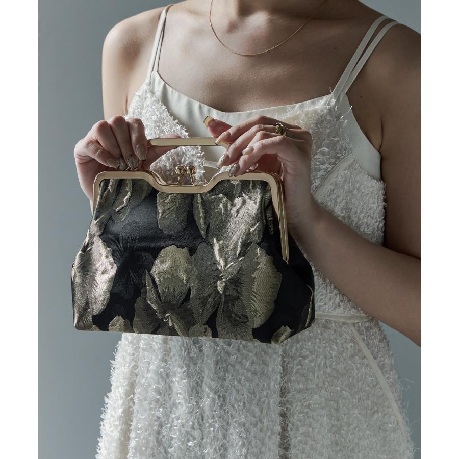 niana フラワージャガードハンドバッグ パーティーバッグ 2way 花柄 がま口 ミニバッグ ショルダーバッグ 肩掛け - 画像 (4)